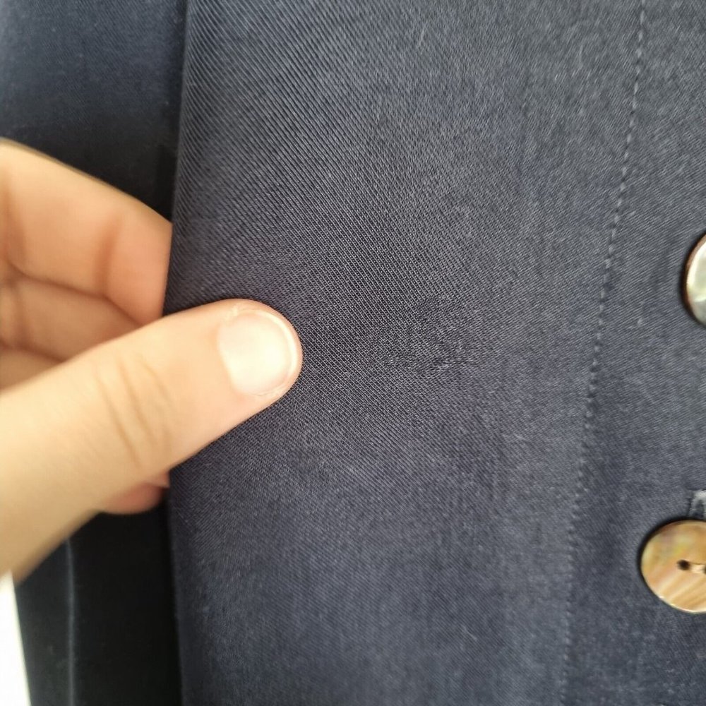 Sportscraft Navy Blue Button Up Midi Skirt Vintage 90s Size 16 - Picture 8 of 10